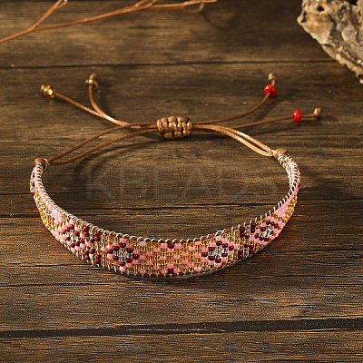 Bohemian Style Geometric Glass Seed Bead Handmade Bracelet for Women HL6362-6-1