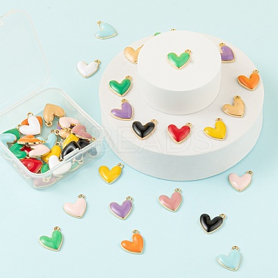 48Pcs Eco-Friendly Zinc Alloy Enamel Pendants FIND-LS0001-09-NR-1