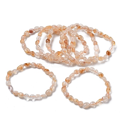 Natural Citrine Beads Stretch Bracelets for Women BJEW-Z158-02A-01-1