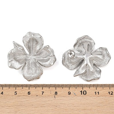 304 Stainless Steel Flower Stud Earrings EJEW-K268-76P-1