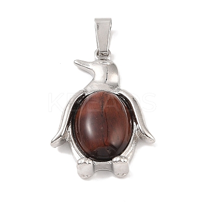Dyed & Heated Natural Red Tiger Eye Pendants G-A224-02P-05-1