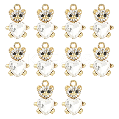 10Pcs Alloy Glass Pendants GLAA-YW0005-41G-01-1