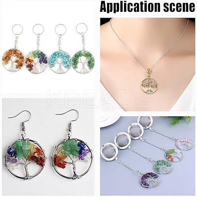 24Pcs 6 Styles Natural Mixed Gemstone European Dangle Charms PALLOY-AR0001-36-1