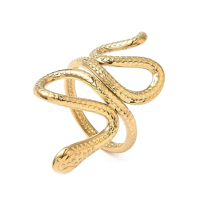 304 Stainless Steel Open Cuff Rings for Women RJEW-Z103-01G-03-1