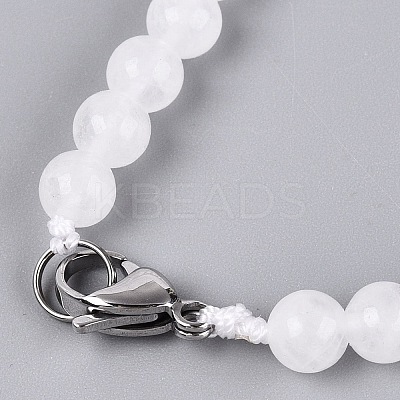 Natural Quartz Crystal Round & Cone Beaded Necklaces NJEW-N064-03O-1