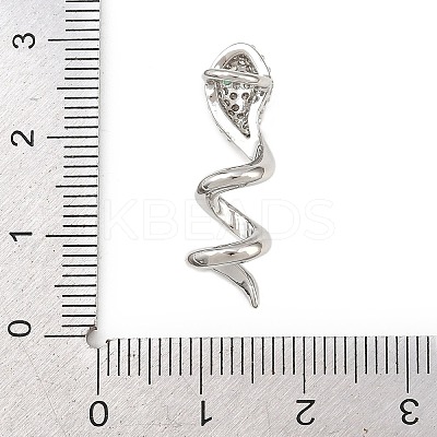 Brass Micro Pave Cubic Zirconia Pendants KK-F921-06P-1