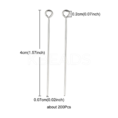 304 Stainless Steel Eye Pins STAS-YW0001-51-1