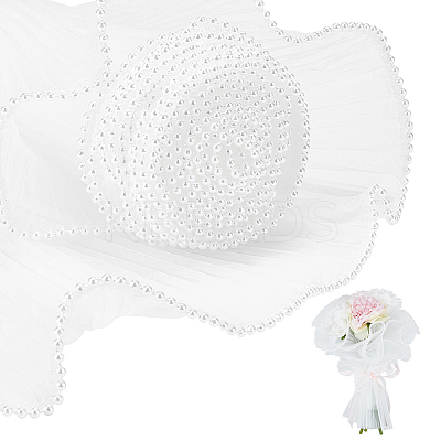 Polyester Flower Bouquet Wrapping Mesh Paper ORIB-WH0007-02B-02-1