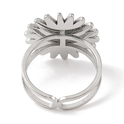 304 Stainless Steel Enamel Open Cuff Rings for Women RJEW-F166-42P-01-1