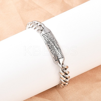 304 Stainless Steel Cuban Link Chain Bracelets for Men Women BJEW-G766-05P-02-1