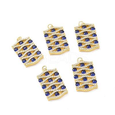 Rack Plating Eco-Friendly Brass Micro Pave Cubic Zirconia Pendants KK-F844-03G-1