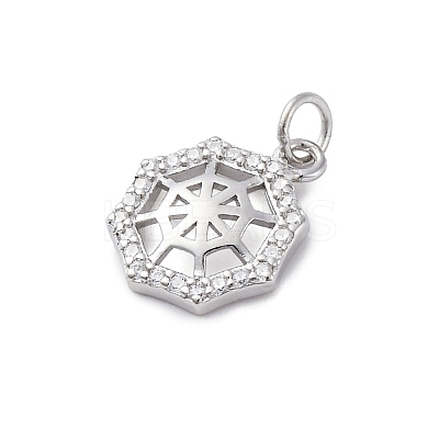 925 Sterling Silver Micro Pave Clear Cubic Zirconia Charms STER-S010-03D-P-1
