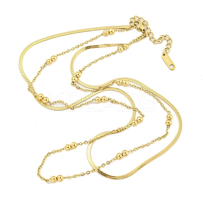 Ion Plating(IP) 304 Stainless Steel Multi Layered Necklaces LS-NJEW-S426-06G-1