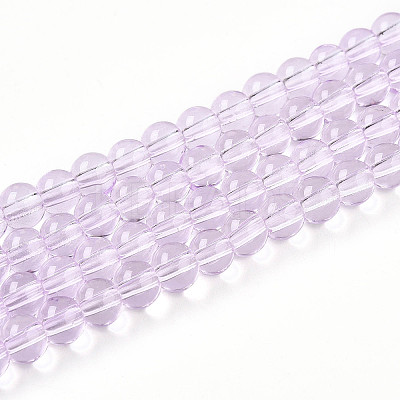Baking Paint Transparent Glass Beads Strands DGLA-N006-6mm-05-1