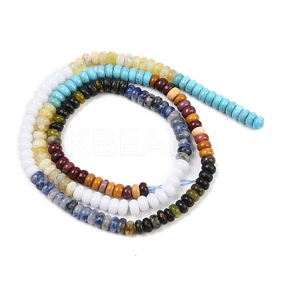 Glass & Synthetic Turquoise & Natural Sodalite & Natural Polychrome Jasper & Jade & Quartz Beads Strands G-Z135-C02-2x4mm-1