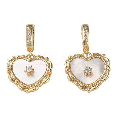 Brass Micro Pave Clear Cubic Zirconia Pendants KK-N233-217-1