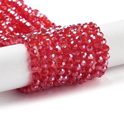 Electroplate Transparent Glass Beads Strands EGLA-A035-T4mm-A07-1