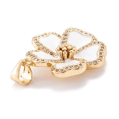 Real 18K Gold Plated Brass Micro Pave Clear Cubic Zirconia Beads Pendants ZIRC-M114-32G-C-1
