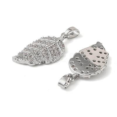 Brass Micro Pave Clear Cubic Zirconia Charms KK-A290-01B-P-1
