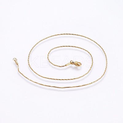 304 Stainless Steel Snake Chain Necklaces NJEW-O102-30G-1