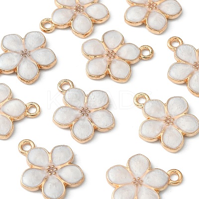 10Pcs Light Gold Plated Alloy Enamel Pendants ENAM-YW0002-15B-1