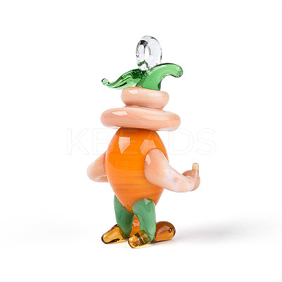 Handmade Lampwork Cartoon Onion Pendants LAMP-T025-11C-1