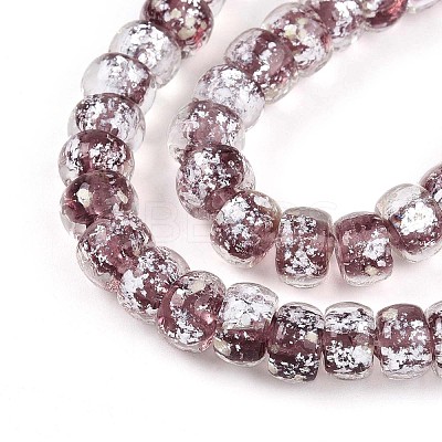 Luminous Handmade Silver Foil Glass Beads Strands FOIL-N029-02B-04-1