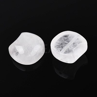 Natural Quartz Crystal Cat Head Shape Beads G-T144-05E-1