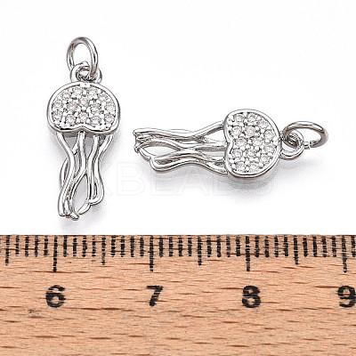 Brass Micro Pave Cubic Zirconia Pendants KK-N257-12P-1