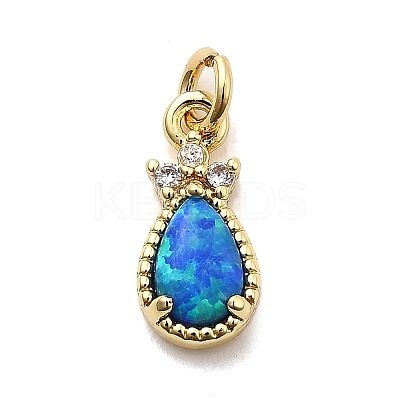 Synthetic Opal Teardrop Charms KK-H089-04B-02-1