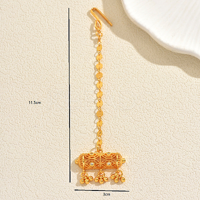 Ethnic Style Tassel Brass with Cubic Zirconia Hair Extension Chain for Women PU2601-1