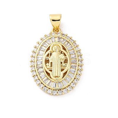 Brass Micro Pave Cubic Zirconia Pendants KK-S510-44G-02-1