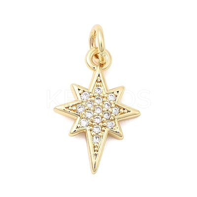 Brass Micro Pave Cubic Zirconia Pendants KK-D105-03G-1