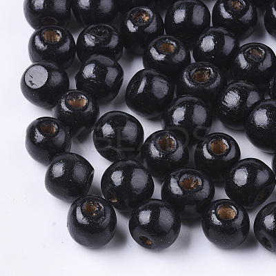 Dyed Natural Wood Beads X-WOOD-Q006-10mm-14-LF-1