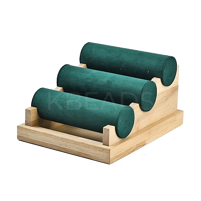 3-Tier Velvet Cloth Bar Bracelet Holder Stands BDIS-C002-01B-1