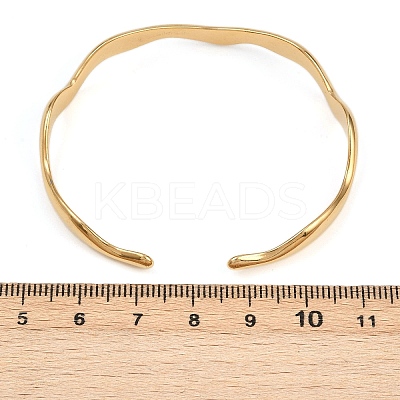 304 Stainless Steel Cuff Bangles for Women LS-BJEW-B147-01G-1