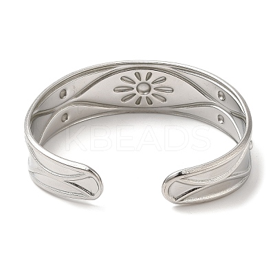 Non-Tarnish 304 Stainless Steel Cuff Bangles BJEW-K267-05P-1