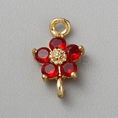 Light Gold Plated Brass Pave Glass Connector Charms KK-CJC0001-38KCG-02-1