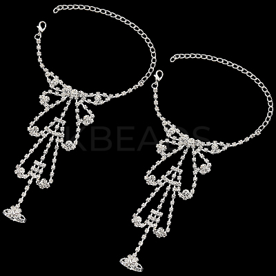 2Pcs Crystal Rhinestone Tennis Ring Bracelet BJEW-CN0001-17C-1