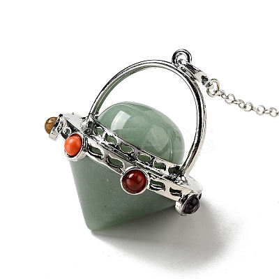 Natural & Synthetic Gemstone Cone Dowsing Pendulums G-G860-05P-1