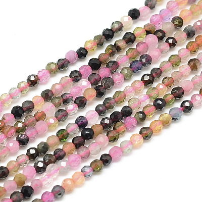 Natural Multicolor Tourmaline Beads Strands G-S152-02-3mm-1