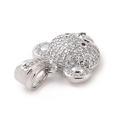Brass Micro Pave Cubic Zirconia Pendants KK-C012-03P-06-1