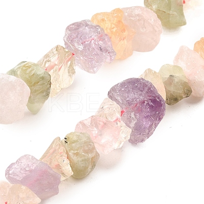 Natural Amethyst & Rose Quartz & Quartz Crystal & Citrine Beads Strands G-I283-F22-1