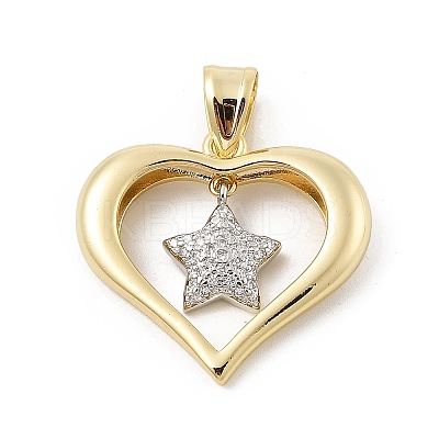Brass Micro Pave Cubic Zirconia Pendants KK-U047-23G-01-1