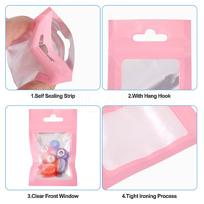 160Pcs Plastic Yin-yang Resealable Bags with Visible Window ABAG-TA0001-94B-1