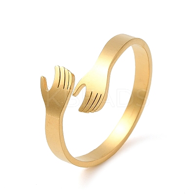 304 Stainless Steel Cuff Rings LS-RJEW-G299-04G-1