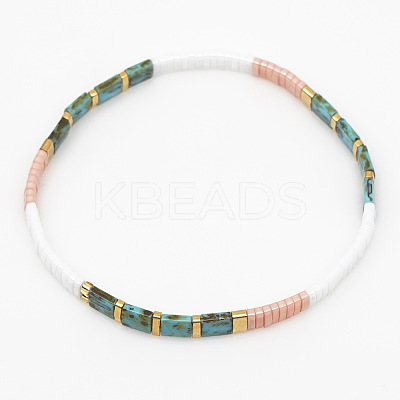 Bohemian Glass Seed Beaded Stretch Bracelets JM4508-20-1
