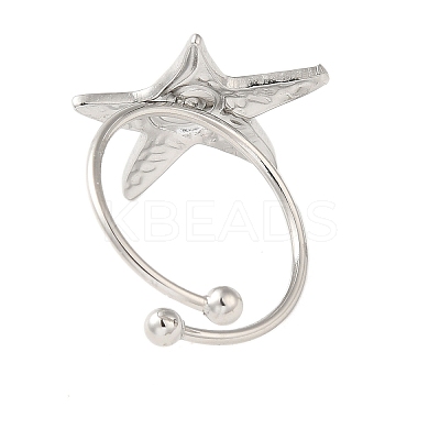 Non-Tarnish 304 Stainless Steel Open Cuff Ring RJEW-M167-08E-P-1