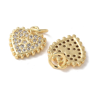 Brass Micro Pave Clear Cubic Zirconia Pendants KK-Q031-44G-07-1