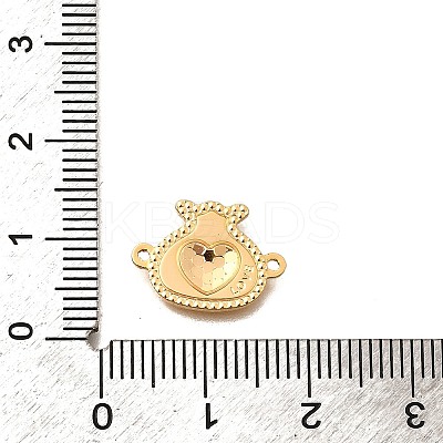Brass Love Heart Money Bag Connector Charms LS-KK-B152-15G-1